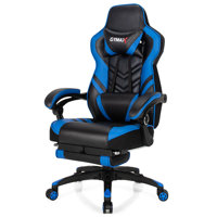 Gymax Office Computer Desk Chair Gaming Chair Adjustable Swivel W/footrest Blue by Gymax