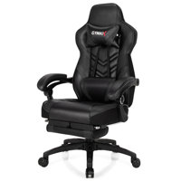 Gymax Office Computer Desk Chair Gaming Chair Adjustable Swivel W/footrest Blue by Gymax