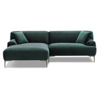 Mineta 94.5" Performance Velvet Sectional Fabic Sofa by Poly & Bark