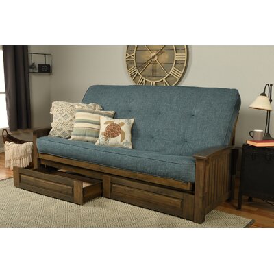 Stratford Queen 89" Wide Loose Back Futon and Mattress with Storage by The Twillery Co.