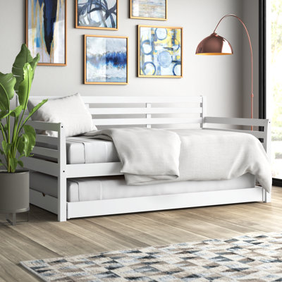 Alexz Wood Daybed with Pop Up Trundle Bed, Mattresses Not Included by Lark Manor