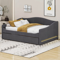 Teddy Fleece Full Size Daybed with Light And Trundle