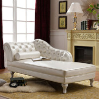 Simple Lazy Casual Sofa Solid Wood Chaise Longue Faux Leather Chaise Lounge by Comfort Zone Furniture.e