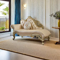 Light Luxury Solid Wood Elegant Chaise Longue Upholstered Chaise Lounge by Comfort Zone Furniture.e