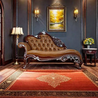 Light Luxury Solid Wood Elegant Chaise Longue Upholstered Chaise Lounge by Comfort Zone Furniture.e