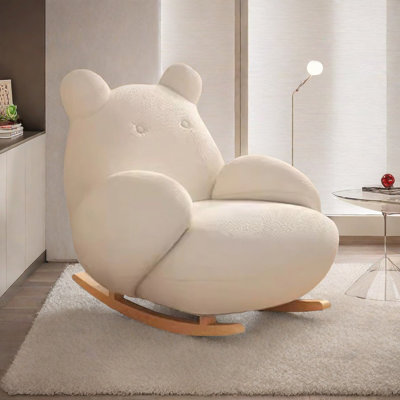 Single Casual Rocking Chair Lazy Sofa Recliner Solid Wood Rocking Chair by Comfort Zone Furniture.e