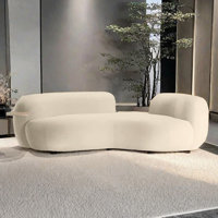 Light Luxury Cream Style Casual Pea Tatami Sofa Round Arm Curved Sofa by Comfort Zone Furniture.e