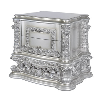 Heckstein 2-Drawer Nightstand in Antique Platinum by Rosdorf Park