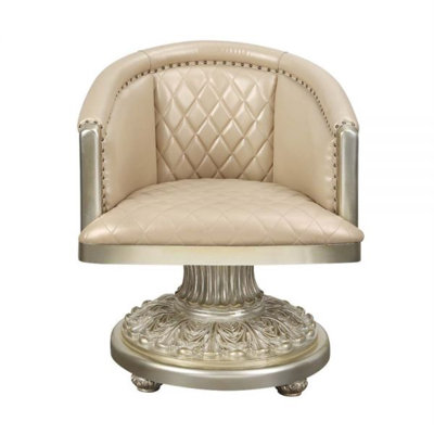 Haytug Upholstered Arm Chair in Beige and Antique Gold by Rosdorf Park