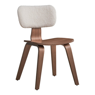 Aurthur Upholstered Modern Designed Dining Chair in White and Walnut, elegant design, good for family, friend gathering, comfort seating(Set of 2) by George Oliver