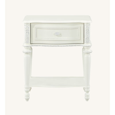 Lalo 1-Drawer Nightstand in Ivory by Rosdorf Park