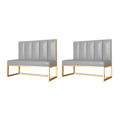 Simple Leisure Cafe Restaurant Benches Faux Leather Upholstered Bench by Canadian Linen