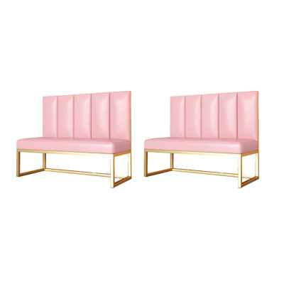 Simple Leisure Cafe Restaurant Benches Faux Leather Upholstered Bench by Canadian Linen