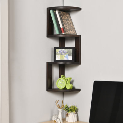 Corner Shelf, 4 Pieces, USA-Grown Solid Hickory Hardwood