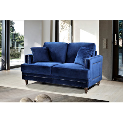 Aadi 62" Velvet Recessed Arm Loveseat by Mercer41