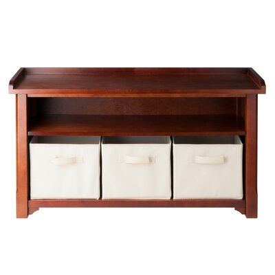 Drakeford Storage Bench with 3 Foldable Fabric Baskets by Charlton Home