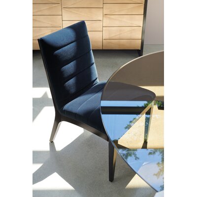 Modern Edge Upholstered Side Chair in Blue by Caracole