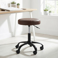 Inbox Zero Niem Backless Rolling Stool Swivel and Hydraulic Height Adjustable by Inbox Zero
