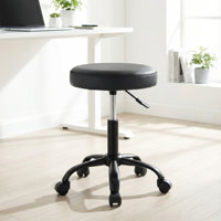 Inbox Zero Niem Backless Rolling Stool Swivel and Hydraulic Height Adjustable by Inbox Zero