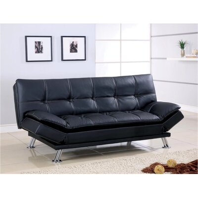 73" Wide Faux Leather Convertible Sofa by Wildon Home