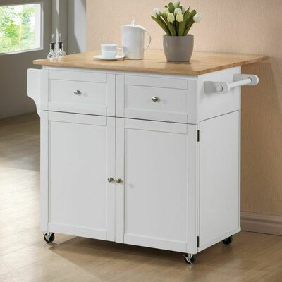 Carol Kitchen Island with Butcher Block Top by Wildon Home