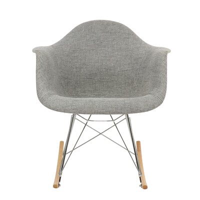 Arturo Modern Upholstered Rocking Chair – Small Nursery Accent Glider with Wood Rocker Legs for Kids, Nursery, or Living Room by Corrigan Studio