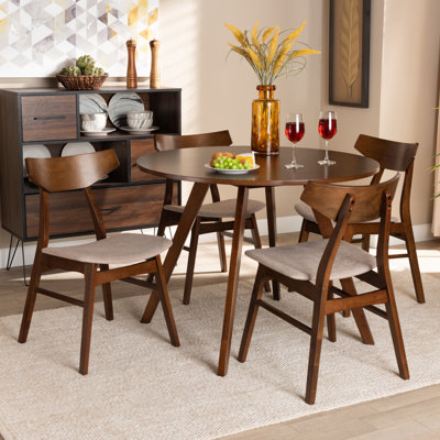 Xaverius 5 - Piece Rubberwood Solid Wood Dining Set by Corrigan Studio