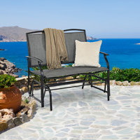 Gries Outdoor Steel Patio Rocking Chair by Fleur De Lis Living