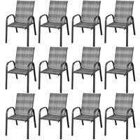 Costway Stacking Patio Dining Armchair by Costway