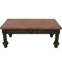 Copper & Turned Leg Coffee Table by LMT Design