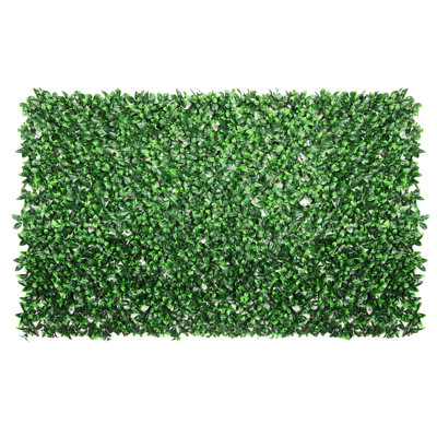 Single Side Expandable Faux Hedge Artificial Gardenia Privacy Fence Panel, Vinyl Decorative Trellis by ColourTree