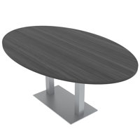 6 Person Oval Shaped Conference Table with Double Base by Inbox Zero