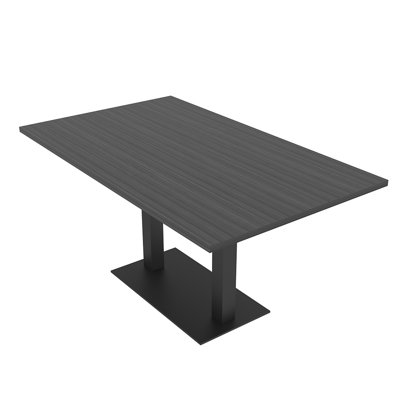 Rectangle Conference Table with Double Metal Post Base by Inbox Zero