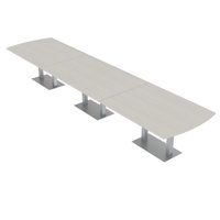 Pavert Arc Rectangle Conference Table with Double Metal Post Base by Inbox Zero