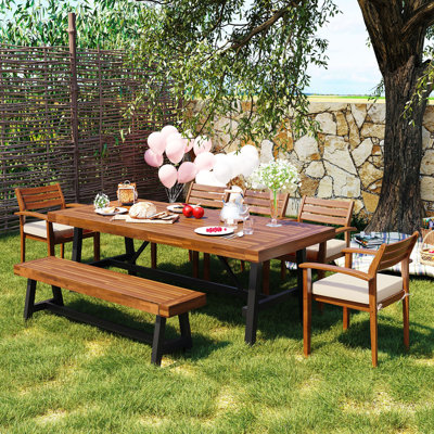 Outdoor Wood Dining Set For 7-8 Person by Livego