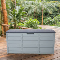 75 Gallon All-Weather Outdoor Deck Box With Side Handles&Built-In Wheels - Waterproof Storage For Patio, Garage, Or Backyard Gear by Livego