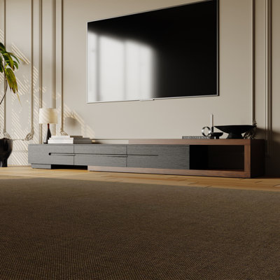 Dahnya Wood Extendable TV Stand, Wood Media Console, Pre-Assembly