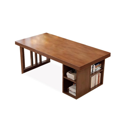 Walnut Rectangular Solid Wood desks by Cozynest