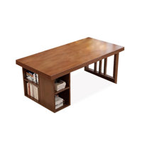 Walnut Rectangular Solid Wood desks by Cozynest