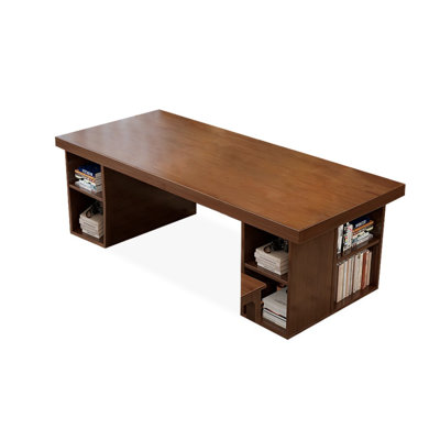 Walnut Rectangular Solid Wood desks by Cozynest