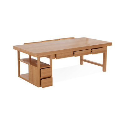 Burlywood Rectangular Solid Wood desks by Cozynest