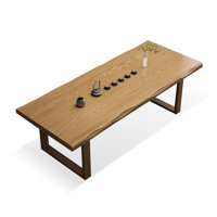 Burlywood Free form Solid Wood Dining Table by Cozynest