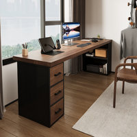 Brown Rectangle Solid Wood Desks by Cozynest