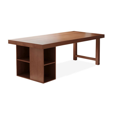 Walnut Rectangular Solid Wood desks by Cozynest