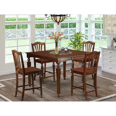 Counter Height Butterfly Leaf Rubberwood Dining Set by Darby Home Co