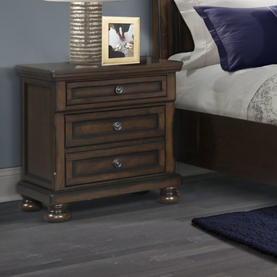 Audell 3 - Drawer Nightstand in Walnut by Lark Manor
