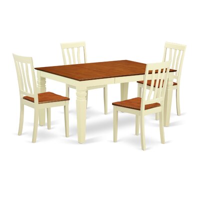 Arehart 5 - Piece Rubberwood Solid Wood Dining Set by Darby Home Co