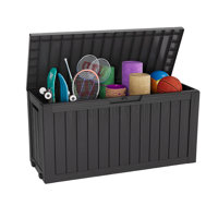 72 Gallon Outdoor Water Resistant Resin Lockable Storage Box by LHBcraft
