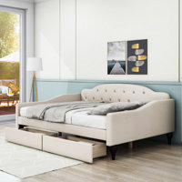 Full 2 Drawers Upholstered Daybed by GoBeyondFurniture