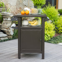 Metal Grill Carts Outdoor with Storage and Wheels by Domi Louvered
